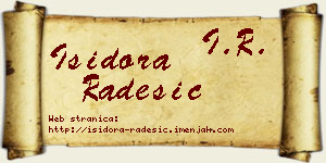 Isidora Radešić vizit kartica